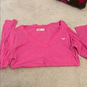Hollister plain pink long sleeve
